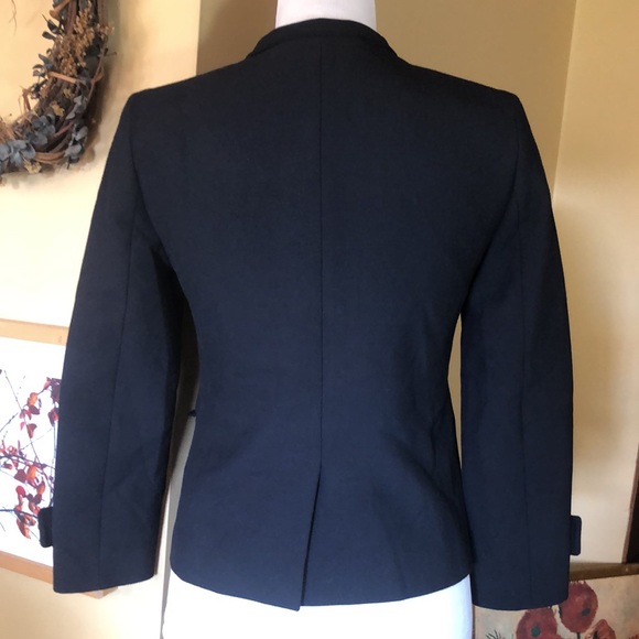 ANN TAYLOR Size 2P Navy Blazer Brushed Gold Stretchy Blazers $198 NEW - Picture 7 of 16